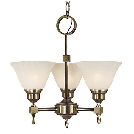 Framburg Lighting 2438 SBR/AM Taylor - Three Light Mini Chandelier, Siena Bronze Finish with Amber Marble Glass